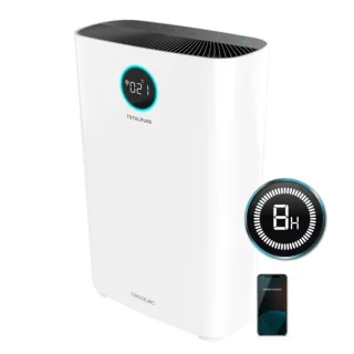 Cecotec TotalPure 5000 Connected Purificador de Aire - Potencia de 30W - Filtro de 3 Etapas - Cobertura hasta 130m3 - Control Wi-Fi - Pantalla LED - Silencioso 65dB - Modo Noche - Color Blan