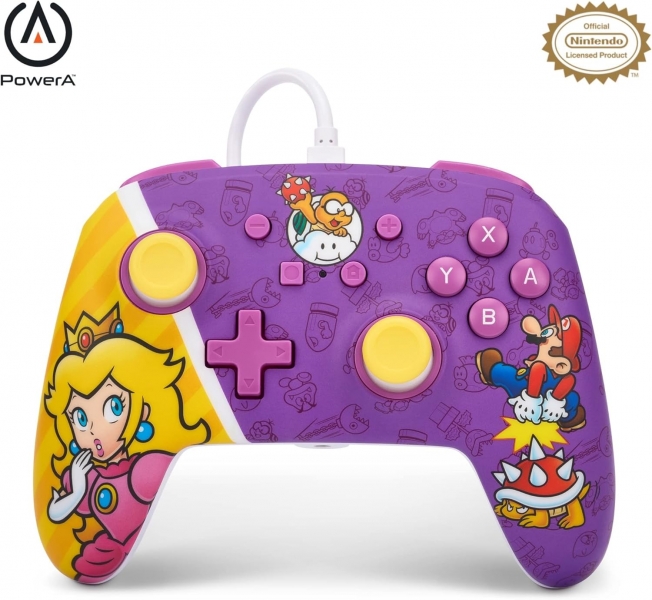 PowerA Mando con Cable Enhanced para Nintendo Switch - Princess Peach Battle