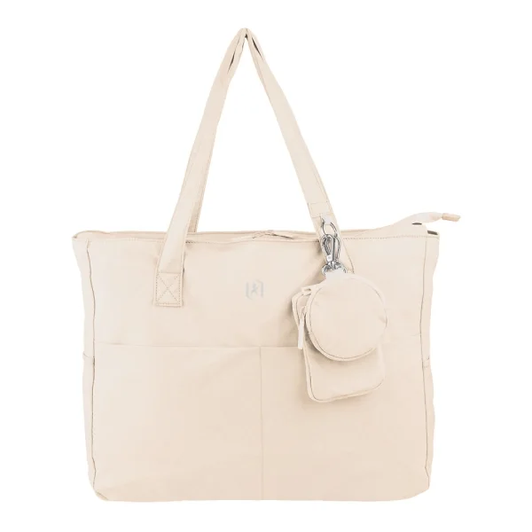 Oxford Endless Tote Bag 14L - Amplio Compartimento - 9 Bolsillos - Incluye Neceser Interior, Monedero y Tarjetero - Color Beige