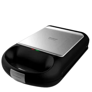 Cecotec Rock'nToast Family Sandwichera Extragrande 3 en 1 - 1500W - Capacidad para 4 Sandwiches - 3 Placas Intercambiables - Antiadherente - Apertura 180° - Acero Inoxidable - Color Negro