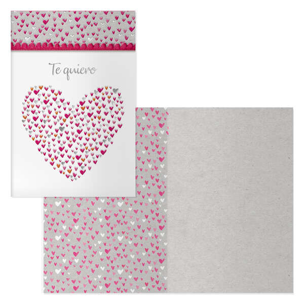 Dohe Pack de 6 Tarjetas de Felicitacion de San Valentin - 11.5x17cm - Impresas a Todo Color - Estampaciones con Pelicula de Color - Estampacion en Seco - Papel Offset Blanco de 300gr - Inclu