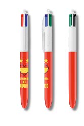 Bic 4 Colours Campeones Expositor con 25 Boligrafos de Bola Retractil - Punta Media de 1.0mm - 4 Colores de Tinta