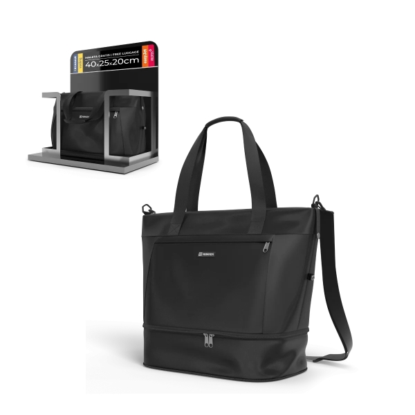 Numada Weekender W40 Bolsa de Viaje Expandible - Capacidad hasta 35L - Poliester Impermeable - Zapatero - Bolsillo para Portatil hasta 15" - Cinta Trasera - Bandolera Ajustable - Asas - Colo