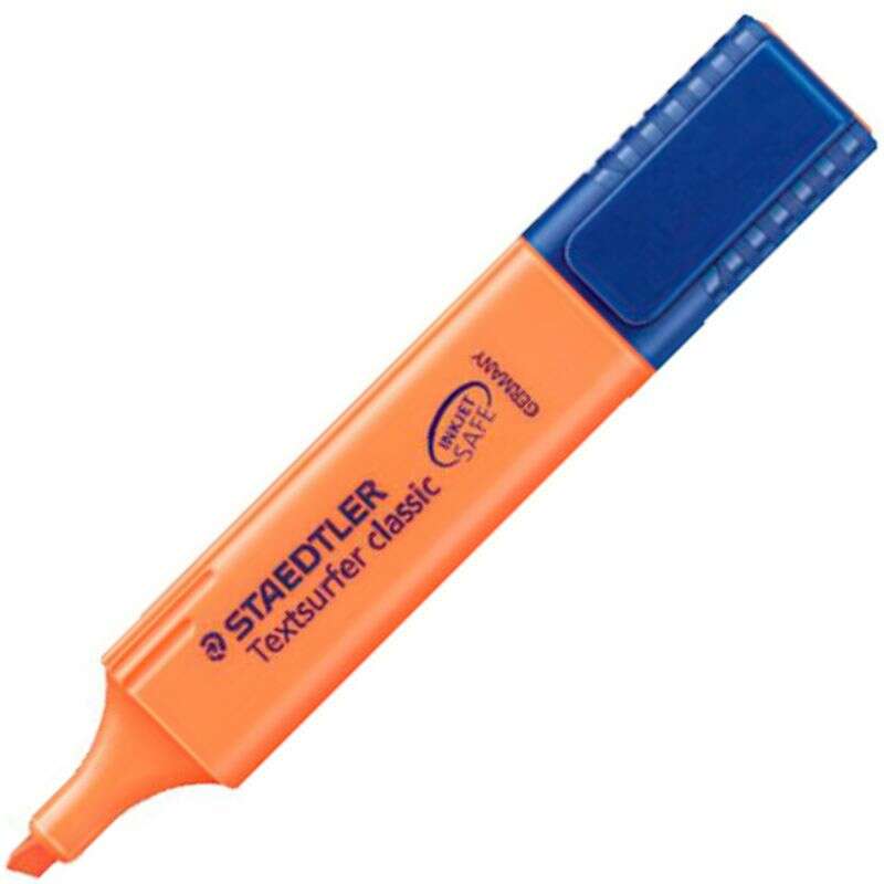 Staedtler Textsurfer Classic 364 Marcador Fluorescente - Punta Biselada - Trazo entre 1 - 5mm - Tinta con Base de Agua - Color Naranja · Pack de 10 uds.