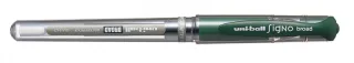 Uni-ball Signo Broad UM-153 Roller de Tinta Gel - Punta de Bola 1mm - Trazo Estilografico - Sujecion de Caucho - Color Verde · Pack de 12 uds.