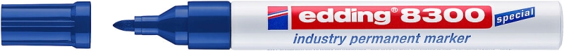Edding 8300 Rotulador Permanente Industrial - Punta Redonda 1.5-3mm - Tinta Resistente al Desgaste, Roce y Luz - Color Azul · Pack de 10 uds.