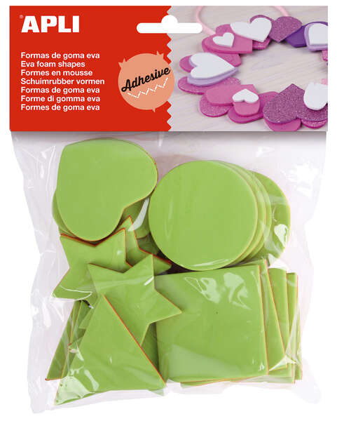 Apli Formas Goma Eva Multicapa 25 U - Material de Alta Calidad - Multicolor - Facil de Cortar y Pegar · Pack de 5 uds.