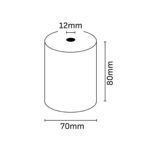 Oqonos Rollo de Papel Termico 80x70x12mm, Libre de BPA, FSC · Pack de 5 uds.