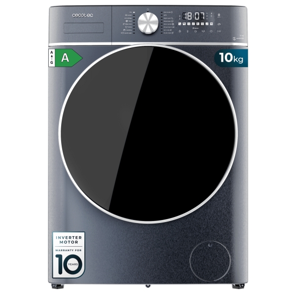 Cecotec Bolero DressCode 10800 Inverter Ice Blue A Lavadora de Carga Frontal - Capacidad 10kg - Velocidad 1400rpm - Seguro Infantil - Motor Inverter - 16 Programas - Color Azul