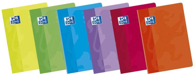Oxford School Classic A5+ Tapa Blanda Libreta Grapada 8x8 - 48 Hojas - Margen 8x8 - Colores Surtidos · Pack de 10 uds.