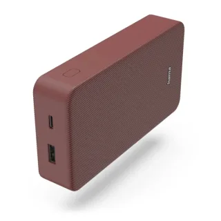 Hama Colour 20 Bateria Externa Powerbank 20000mAh - Polimero de Litio - USB-C - USB-A - Carga Rapida - Indicador LED de Carga - 2 Conexiones de Salida - 26.4x130x70mm - Color Rojo