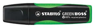 Stabilo Green Boss Marcador Fluorescente - Fabricado con un 83% de Plastico Reciclado - Trazo entre 2 y 5mm - Recargable - Color Verde · Pack de 10 uds.
