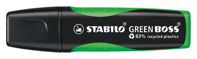 Stabilo Green Boss Marcador Fluorescente - Fabricado con un 83% de Plastico Reciclado - Trazo entre 2 y 5mm - Recargable - Color Verde · Pack de 10 uds.