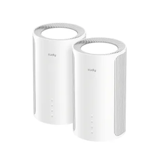 Cudy BE11000 Pack de 2 Sistemas WiFi 7 Mesh 2.5G Tribanda - Tecnologia MLO - Servidor y Cliente VPN - Ethernet 2.5Gbps - hasta 200 Dispositivos - Control en la Nube con App - 116x202mm - Col