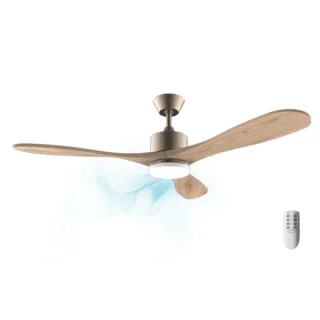 Cecotec EnergySilence Aero 5290 Golden Pro Ventilador de Techo con 3 Aspas y Luz - 50W - Diametro de 52" - LED Regulable - Ajustable en Altura - 5 Velocidades - Temporizador Regulable - Acer