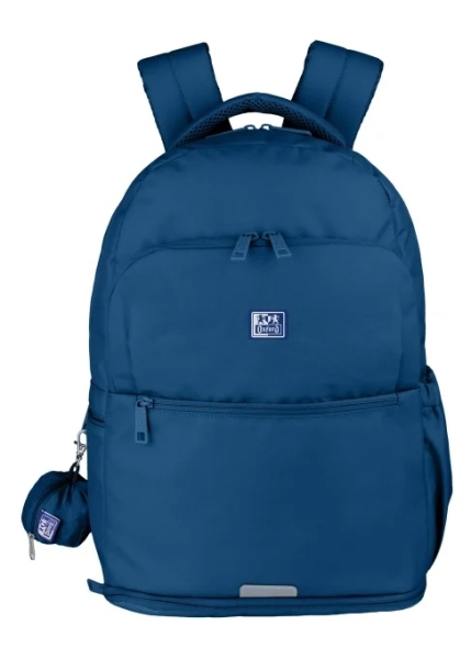 Oxford B-Out Mochila 30L - Tamaño 42x30x15cm - Bolsillo Acolchado - Asa Superior - Funda para Lluvia - Poliester Reciclado RPET - Color Azul Marino
