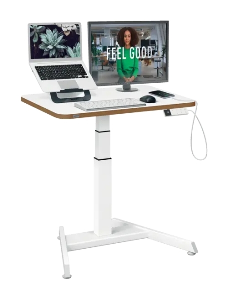 Leitz Ergo Escritorio Compacto Electrico - Regulacion Elecctrica de la Altura de 65 a 130cm - Escritorio de 80x60x2,5cm - Peso Maximo Soportado 80kg - Puertos USB-C y USB A - Pantalla para V