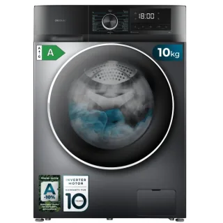 Cecotec Bolero DressCode 10500 Inverter Steel A Lavadora de Carga Frontal - 10kg - centrifugado 1400rpm - Seguro Infantil - Display LED - Motor Inverter - Inicio Programable - Color Gris Osc