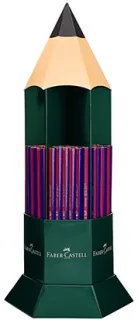 Faber-Castell Janus 2160 Expositor de 120 Lapices Finos Bicolor Hexagonales - Ecologico - Resistente a la Rotura - Color Rojo/Azul