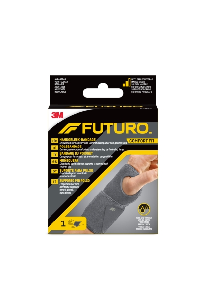 Futuro Comfort Soporte para Mano - Ajustable - Transpirable - Elastico - Color Gris