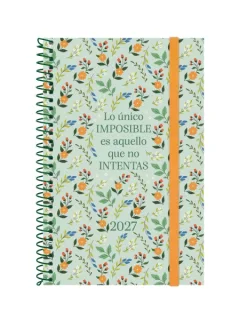 Finocam Trendy Design Collection Imposible Agenda - Anual 2027 - Semana Vista Horizontal - Formato E5 - 117x181mm - Espiral - Tapa de Polipropileno - Esquinas Microperforadas - Papel de 80g/