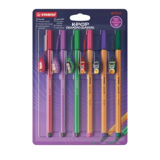Stabilo Pen 68 y Point 88 K-Pop Demon Hunter Pack con 3 Rotuladores de Punta de Fibra Point 88 + 3 Rotuladores Pen 68 - Tinta con Base de Agua - Colores Surtidos