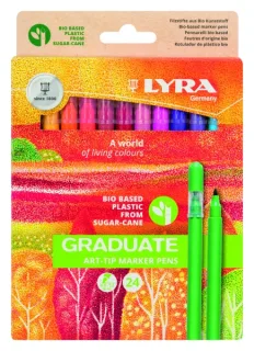 Lyra Graduate Art Tip Pack de 24 Rotuladores - Colores Surtidos