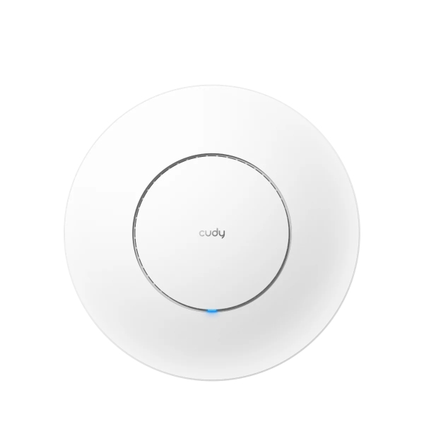 Cudy BE11000 Punto de Acceso para Techo - Tribanda hasta 7Gbps - WiFi 7 - Cobertura 140m2 - hasta 300 Dispositivos - PoE Pasivo - Autoreinicio - GbE Blindado - 231.9x231.9x57.1mm - Color Blanco