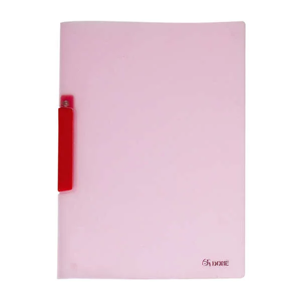 Dohe Dossier con Pinza Pivotante Tamaño A4 - Fabricado en Polipropileno Translucido de 450 Micras - Color Rosa · Pack de 8 uds.