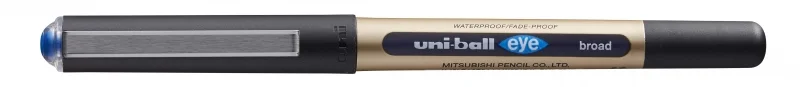 Uni-ball Eye Broad UB-150-10 Boligrafo de Tinta Liquida - Punta de Bola 1mm - Tinta Resistente al Agua y Luz - Sistema de Control de Tinta - Color Azul · Pack de 12 uds.