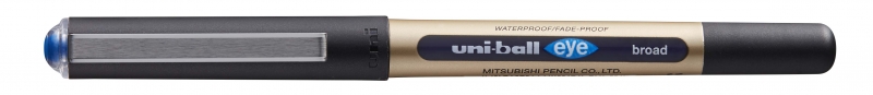 Uni-ball Eye Broad UB-150-10 Boligrafo de Tinta Liquida - Punta de Bola 1mm - Tinta Resistente al Agua y Luz - Sistema de Control de Tinta - Color Azul · Pack de 12 uds.