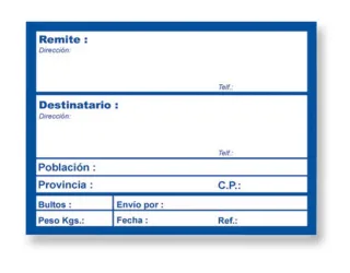 Apli Rollo de 200 Etiquetas para Envio con Texto Preimpreso - Tamaño 109x82mm - Color Blanco/Azul