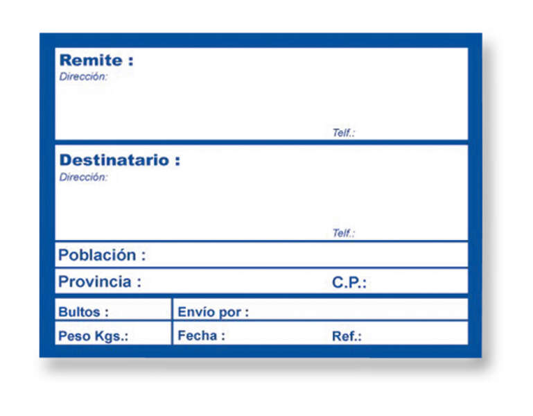 Apli Rollo de 200 Etiquetas para Envio con Texto Preimpreso - Tamaño 109x82mm - Color Blanco/Azul