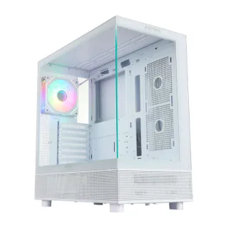 Abysm Danube Sava H400 White Caja Torre ATX, ITX, Micro ATX - Lateral y Frontal Cristal Templado - 3.5" y 2.5" - USB-A, USB-C y Audio - 1 Ventilador ARGB Instalado - Soporta Refrigeracion Li