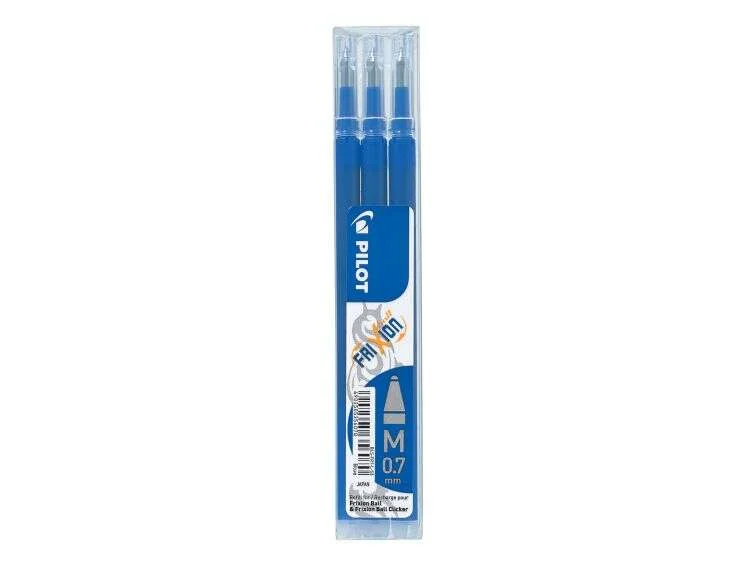 Pilot Pack de 3 Recambios para Frixion Ball / Frixion Clicker - Tinta Gel Borrable - Punta de Bola 0.7mm - Trazo 0.4mm - Color Azul · Pack de 12 uds.