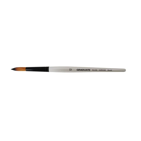 Daler Rowney Graduate Pincel Multitecnica - Pelo Sintetico - Mango Corto - Redondo Nº12 · Pack de 3 uds.