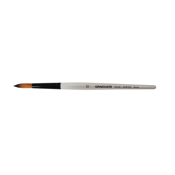 Daler Rowney Graduate Pincel Multitecnica - Pelo Sintetico - Mango Corto - Redondo Nº12 · Pack de 3 uds.