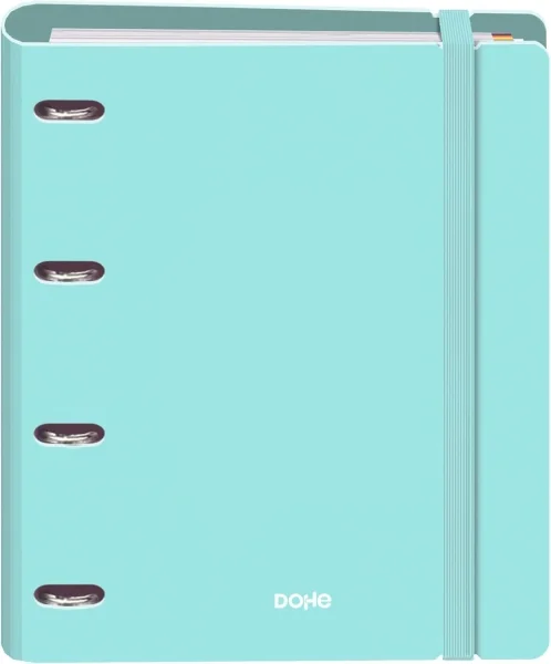 Dohe Serenity Polyfoam Carpeta de 4 Anillas Mixtas de 35mm A4 Recambio 100 Hojas Cuadricula 5mm - Cubierta de Polyfoam 2mm - Cierre con Goma - Incluye 4 Separadores y Sobre de Polipropileno - Color Verde