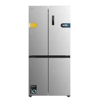 Cecotec Bolero CoolMarket 4D 436 Inox E Frigorifico Americano 4 Puertas - 436L - Compresor Inverter - Modo Vacaciones - Congelacion Ultrarapida - Frio Envolvente - Clase E - 83.6x63.6x183cm