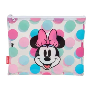 Safta Minnie Mouse Beach Bolsa de Verano - Cremallera - 2L - Ligera y Duradera - Perfecta para Playa - 300x230mm - Color Transparente