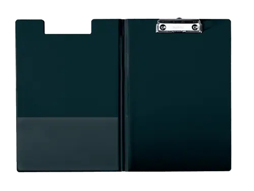 Esselte Carpeta con Pinza y Tapa de Carton Forrado con PP - Tamaño A4 - Resistente Pinza de Metal - Funda Interior Adicional - Gancho para Colgar - Ranura para Boligrafo - Color Negro