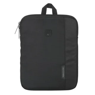 Safta F.C.Barcelona Premium Funda para Portatil hasta 10.6" - Alojamiento Acolchado - Doble Tirador en Cremallera - Gomas de Sujecion - Asa de Mano - 1.4L - 205x25x275mm - Color Negro