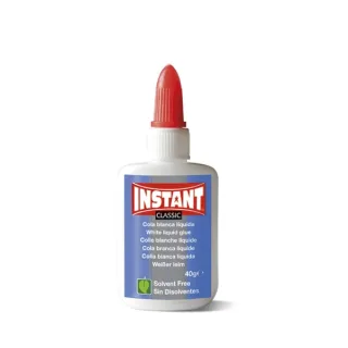 Instant Classic Cola Blanca 40gr - Apto para Uso Infantil y/o Domestico - Sin Disolventes - Color Blanco