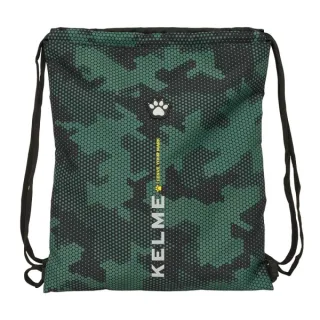 Safta Kelme Camo Saco Plano - Bolsillo con Cremallera - Cierre con Cordones - 5L - 350x10x400mm - Color Verde Camuflaje