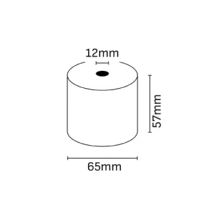 Oqonos Rollo de Papel Termico 57x65x12mm, Libre de BPA, FSC · Pack de 10 uds.