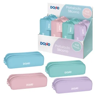 Dohe Serenity Expositor con 8 Portatodos Dobles de Silicona - Cierre con Cremallera y Tirador de Goma - Colores Surtidos