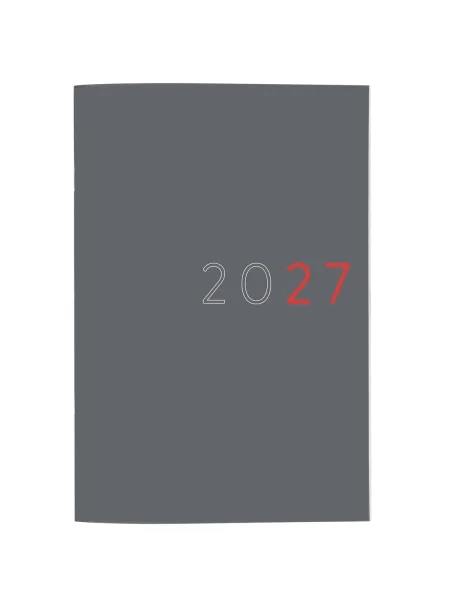 Finocam Planificador de Sobremesa Internacional - Anual 2027 - Mes Vista - Formato Y11 - 165x240mm - Tapa de Carton - Esquinas Microperforadas - Papel de 120g/m2 - Color Gris