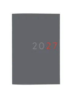 Finocam Planificador de Sobremesa Internacional - Anual 2027 - Mes Vista - Formato Y11 - 165x240mm - Tapa de Carton - Esquinas Microperforadas - Papel de 120g/m2 - Color Gris