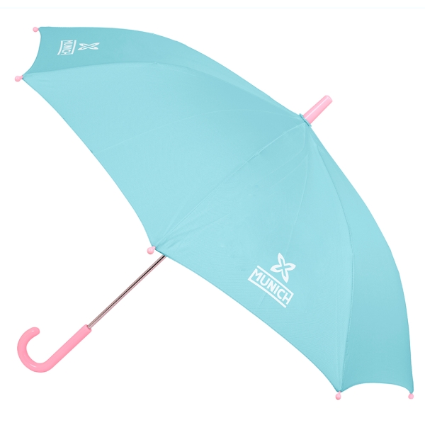 Safta Munich Heaven Paraguas Manual de 86cm - 8 Paneles - Asa y Punta de PVC - Poliester - Nervios de Acero de 8mm - Color Azul Claro