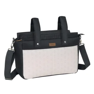 Safta Miffy Mum Moon Bolso de 17.94L - Adaptable a Carrito con Velcros - Multiples Bolsillos - Cremallera - Interior Forrado - Bandolera Ajustable - 460x150x260mm - Color Blanco y Negro